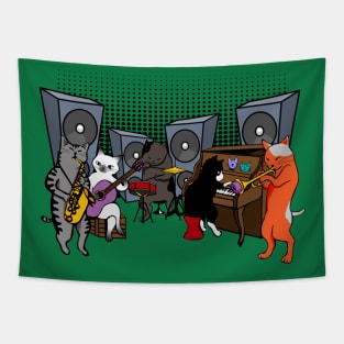 Rocking Cat Jazz Band Tapestry