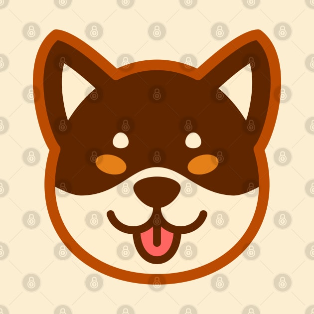 Brown Shiba: Eyes open tongue by Red Wolf