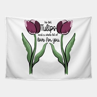 Tulips Love Pun Spring Flower Art Tapestry