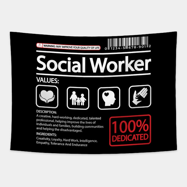 Funny Social Worker Values Social Work Tapestry by White Martian