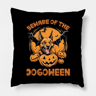 Beware the Dogoween Witch Pup! Pillow