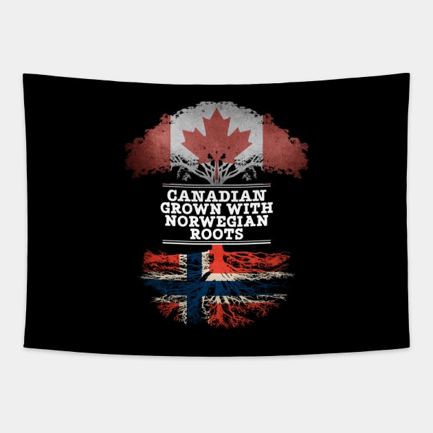 Canadian Grown With Norwegian Roots - Gift for Norwegian With Roots From Norway Tapestry by Country Flags