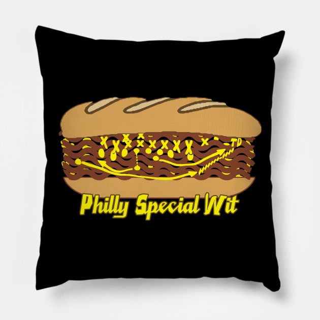 Philly Philly Special Cheesesteak WID touchdown Pillow by TeeCreations