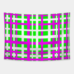 Fuchsia & Green Interlocking Stripes Tapestry