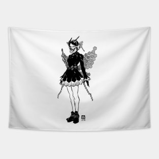 Cyber Butterfly Girl Tapestry