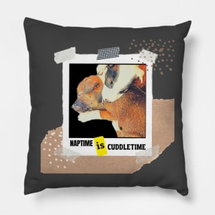 Naptime Is Cuddletime Cute Aspin Breed Puppies Sleeping And Cuddling Pillow