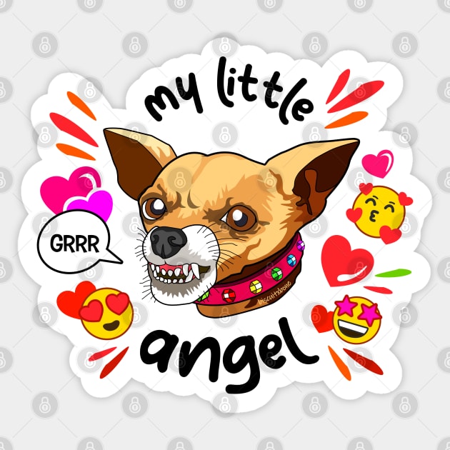 Valentine Day Angry Dog Chihuahua Sticker