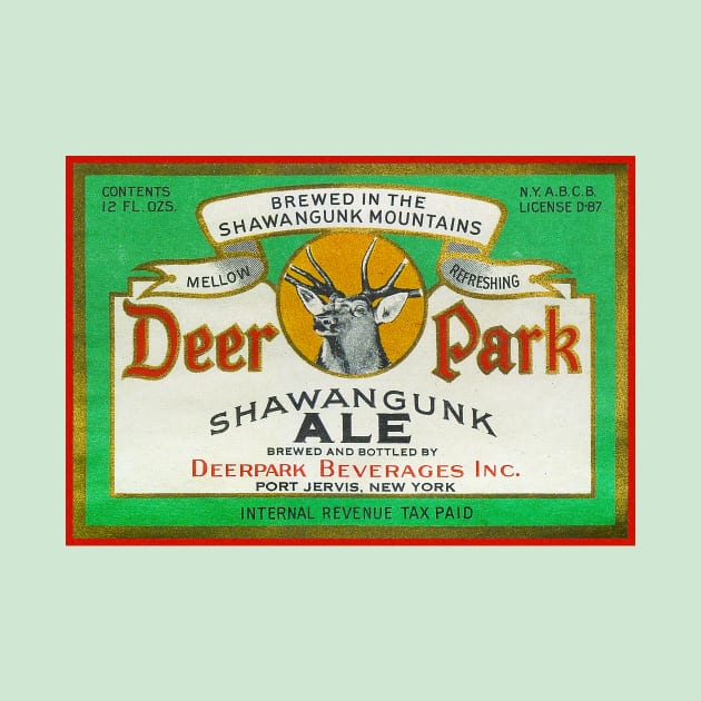 Deerpark Port Jervis NY Shawangunk Ale Vintage Label by MatchbookGraphics