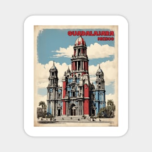 Guadalajara Mexico Vintage Poster Tourism Magnet