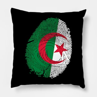 Flag of algeria fingerprint Pillow