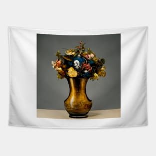 Golden Vase with Flowers Tapestry