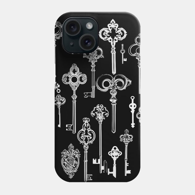 AI Art | Antique Keys Art Phone Case by Malevolent Shop