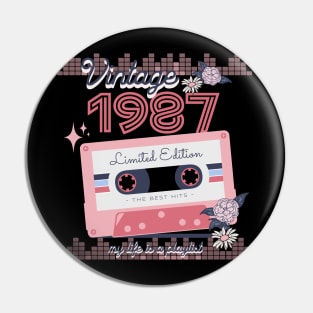 Vintage 1987 Limited Edition Music Cassette Birthday Gift Pin