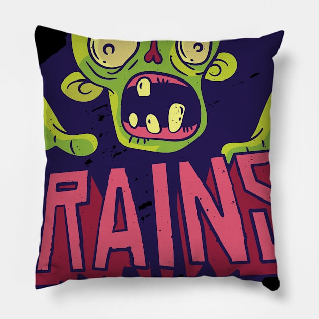 Zombie wants brains. Pillow by rueckemashirt