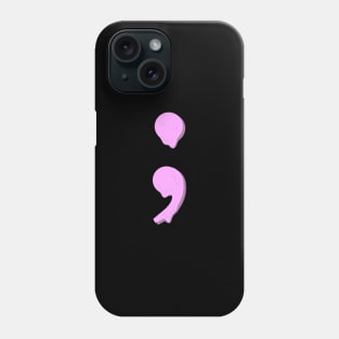 dripping/melting semicolon pastel pink Phone Case