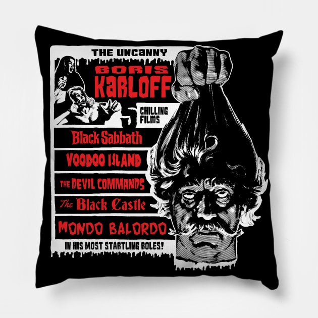 The Uncanny Boris Karloff Pillow by MondoDellamorto