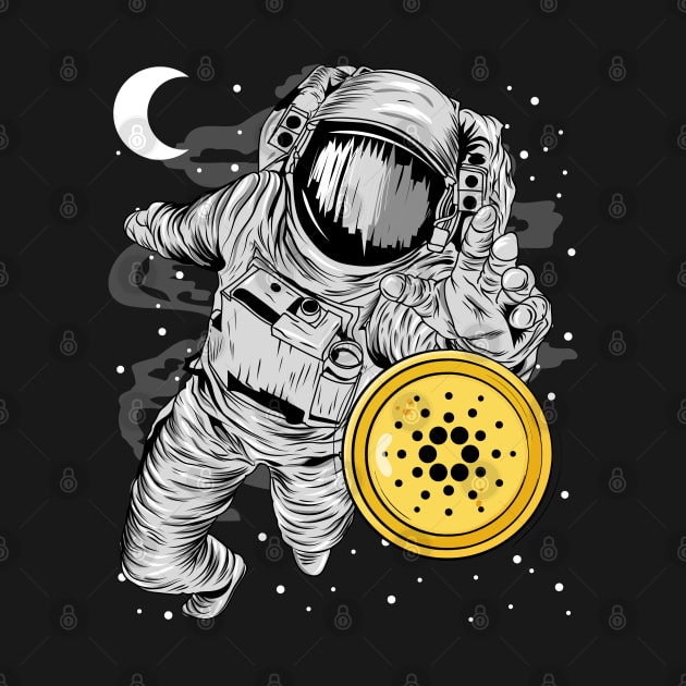 Astronaut Reaching Cardano Crypto ADA Coin To The Moon Token Cryptocurrency Wallet Cardano HODL Birthday Gift For Men Women Kids by Thingking About