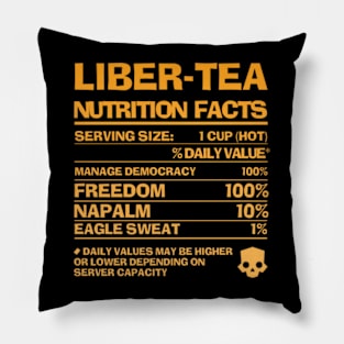 Liber-tea Nutrition facts funny helldivers ingredients Pillow