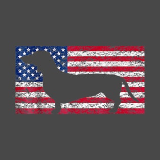 Dachshund Breed Dog America Flag Patriot 4th July T-Shirt