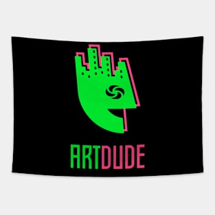 YourArtDude Logo In Lime And Magenta Tapestry