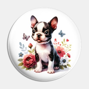 Boston Terrier Puppy Pin