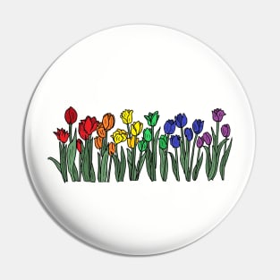 Pride flag tulips Pin