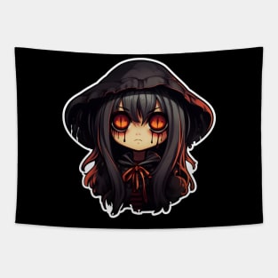 Anime girl witch black tears Tapestry