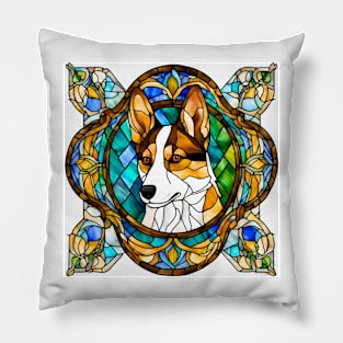 Stained Glass Norwegian Lundehund Pillow