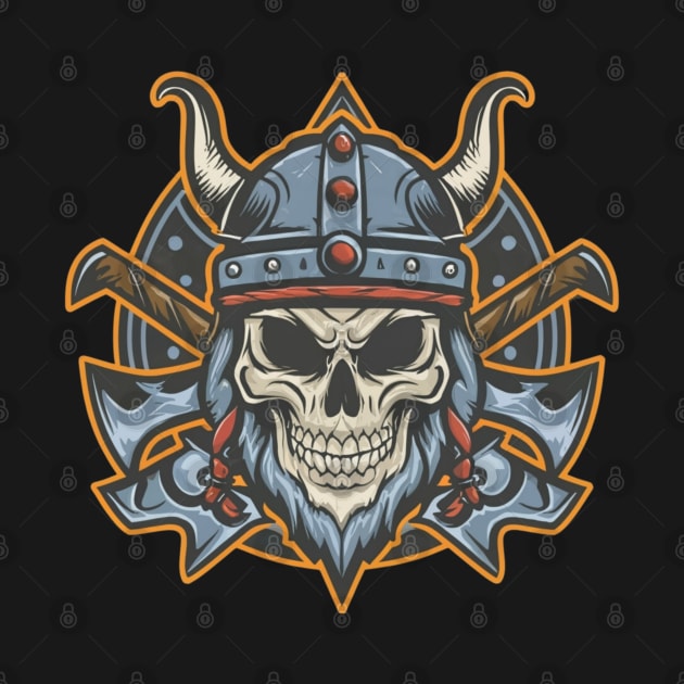 Traditional Vikings Skull Tattoo by Goku Creations