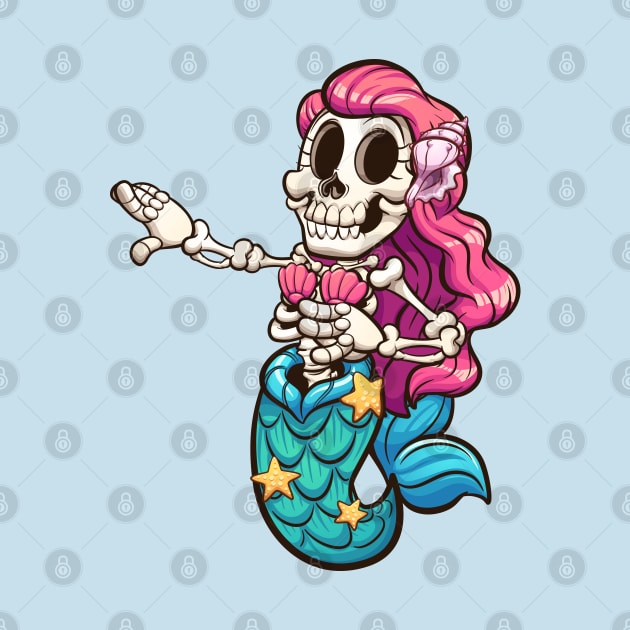 Skeleton mermaid by memoangeles