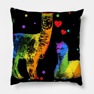 Free Mom Hugs Llama LGBT Pride Pillow