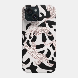 Tigers and Modern Leaves Phone Case