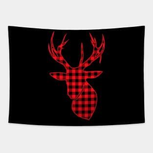 Reindeer Red Head Silhouette for a Reindeer Lover Tapestry