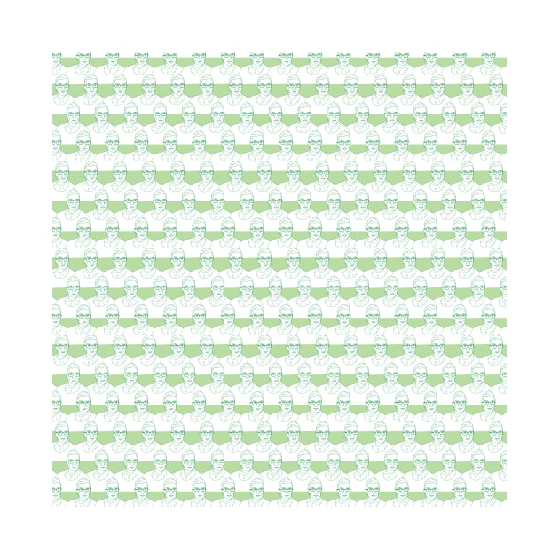 Ruth Bader Ginsburg Pattern in Green by FemCards