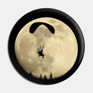 Paragliding Paramotor Powered under a full moon Pin