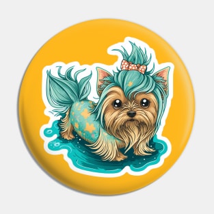 Yorkie Mermy Pin