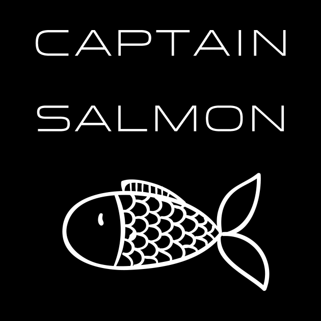 Captain Salmon Typography White Design by Stylomart