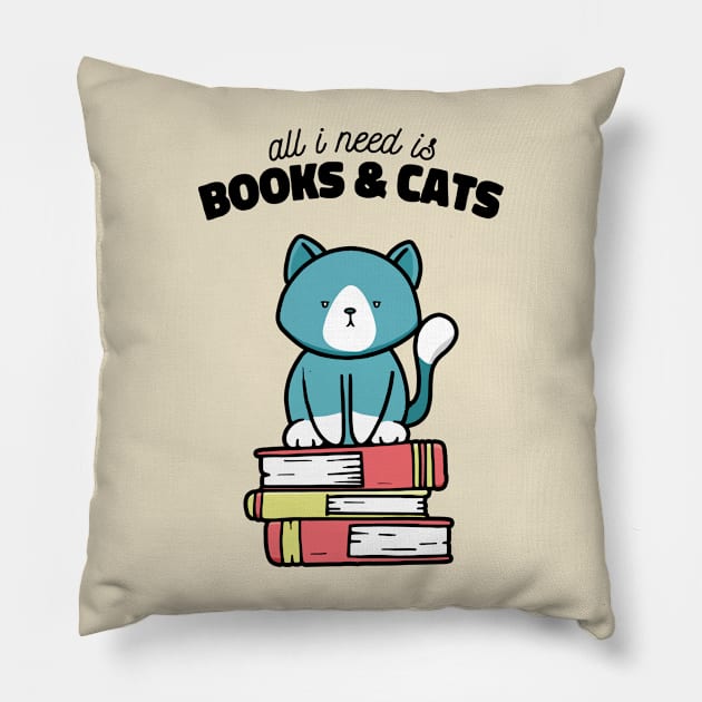 Books and Cats Pillow by restaurantmar