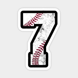 Kids 7th Birthday Shirt Baseball Boys Kids Seven 7 Seventh Gift Magnet