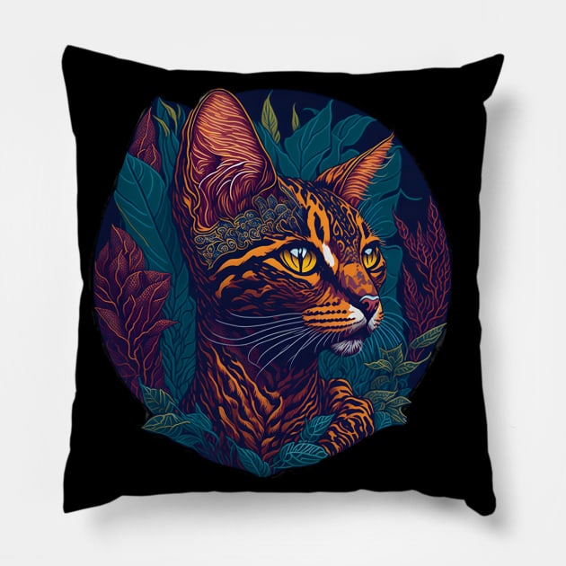 Cat Breed - Ocicat Cat Pillow by ImaginativeInkPOD