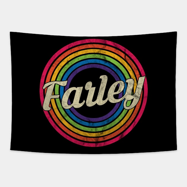 Farley - Retro Rainbow Faded-Style Tapestry by MaydenArt