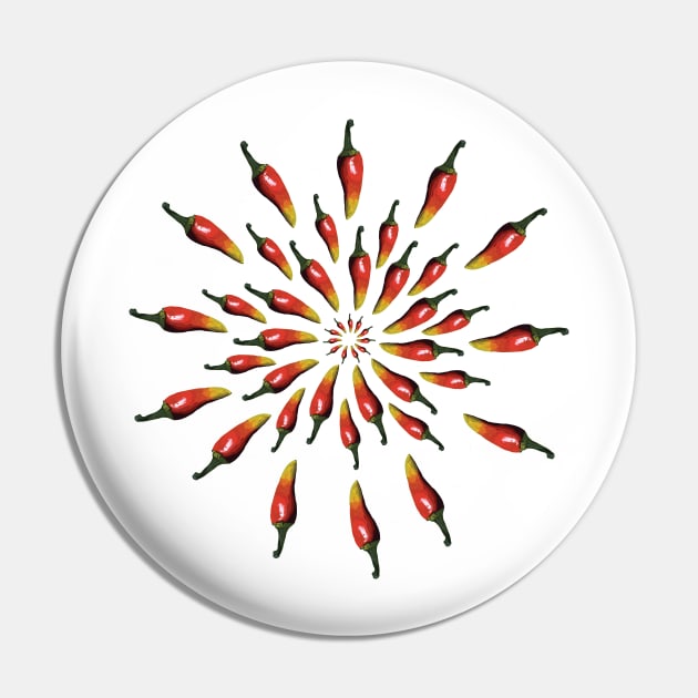 Hot Peppers Mandala Pin by Manitarka