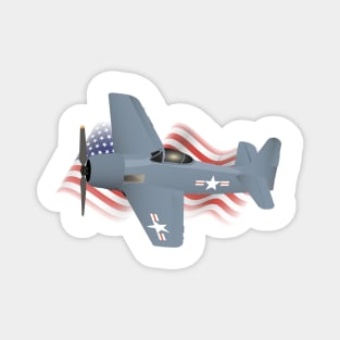 Patriotic WW2 F8F Bearcat Airplane Magnet