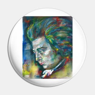 WOLFGANG AMADEUS MOZART watercolor portrait.1 Pin