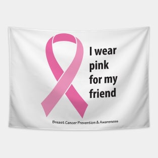 Breast cancer ribbon for friend using black type Tapestry