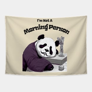 Not A Morning Person, Cute Panda, Funny Saying, Animal Lover Tapestry