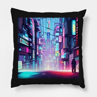 Cyberpunk Street View Pillow