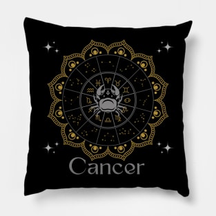 Cancer Zodiac Mandala Pillow