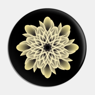 Beautiful White and Golden Artistic Flower Pin