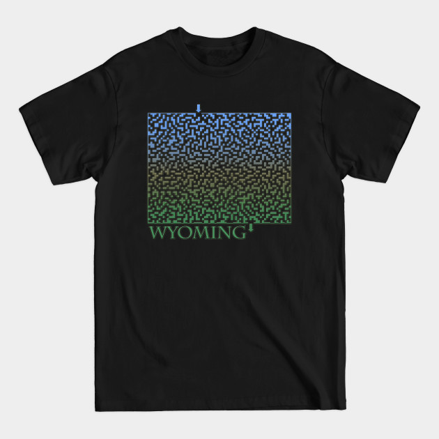 Discover State of Wyoming Colorful Maze - Wyoming - T-Shirt